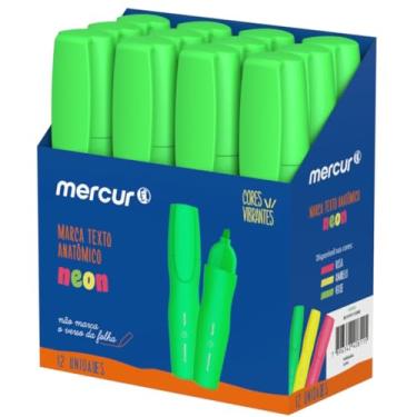 Imagem de Caneta Marca Texto, Mercur, Verde, Anatômico, Caixa com 12