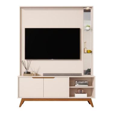 Imagem de Home Tucumã 1.4 TV Até 60 Pol. Pés de Madeira Maciça e LED - JB BECHAR