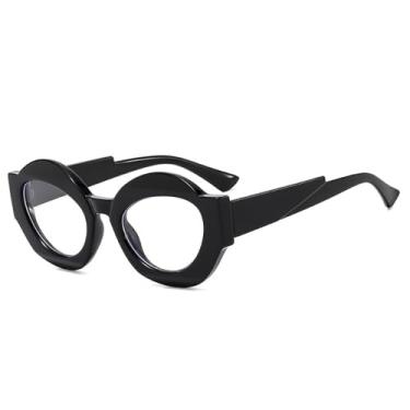 Imagem de Óculos de Sol Ovais Bicolor Femininos com Lentes Gradientes Transparentes e Proteção UV400 / Masculinos com Estampa de Leopardo e Estilo Punk para Esportes ao Ar Livre, Corrida e Ciclismo, Preto e Tra