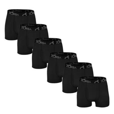 Imagem de Kit 6 Cuecas Zorba Boxer com Abertura 848 Preto - P, Preto, P