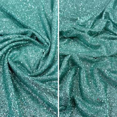 Imagem de Tecido Tule Com Glitter Pesado Explosão | 1,50m (Verde azul,2m)