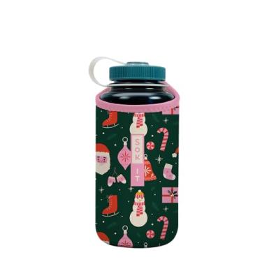 Imagem de Sok It BotlSok Capa de neoprene isolada para garrafa de água (Tis the Season, serve para 946 ml Nalgene)