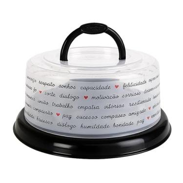 Imagem de Queijeira Pequena Plástico Com Tampa De Rosca E Alça Porta Queijo Mesa Posta Plasútil