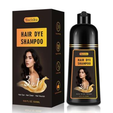 Imagem de Shampoo de tintura de cabelo Gurkooyd Black para cobertura cinza 500mL