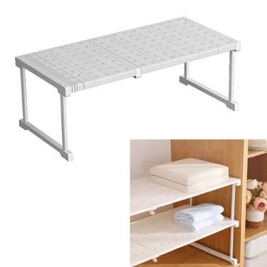 Imagem de Organizador de prateleira de armário, suporte expansível para armário, suporte de armazenamento ajustável, organizador de armário de sapatos de guarda-roupa, prateleira de banheiro (largura 40 cm