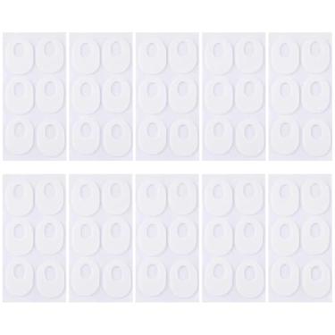 Imagem de 60 almofadas de calo, almofadas ovais de feltro para joanetes, alívio de milho, protetores de dedos com abertura central, enchimento branco macio