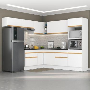 Imagem de Cozinha Completa De Canto Com Rodapé Multimóveis Branca