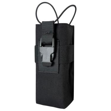 Imagem de ULIONTAC Bolsa para walkie talkie para rádio – 500D Nylon Molle System Bolsa de armazenamento elástica de 3 mm para cinto tático utilitário acessório serve para aparelho padrão (preto)