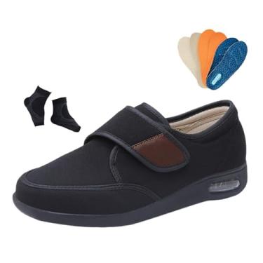 Imagem de Calçado Ortopédico Masculino Para Diabéticos, Calçado Ortopédico Para Idosos Alívio Da Dor Diabética E Pés Inchados, Hospital Respirável Ajustável Uso Externo, Idosos, Artrite, Edema(Black,44 EU)