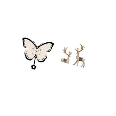 Imagem de Fenteer Relógio de Parede de Acrílico Borboleta, Relógio Decorativo Anti-taque para Pendurar, para Escritório, Sala de Jantar, Quarto Infantil, Fazenda