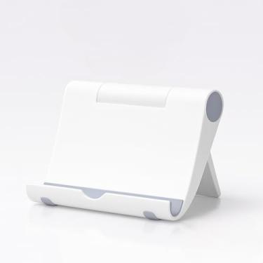 Imagem de Suporte de celular para mesa, suporte de telefone dobrável portátil, para todos os smartphones, base universal ajustável para tablet multiângulo (branco)
