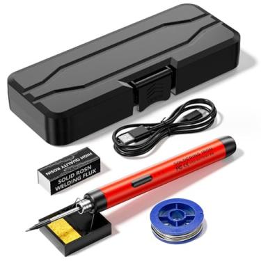 Imagem de Ferro de Solda Elétrico Inteligente Portátil USB Caneta Soldagem Multifuncional com Ajuste Temperatura 300-450 Bateria R
