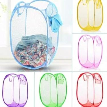 Imagem de Cesto de armazenamento de tecido resistente, lavavel, dobravel e duravel ,grande. - Cores sortidas