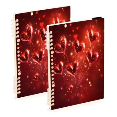 Imagem de Burbuja Cadernos com nome, papel pautado universitário A5 com 60 folhas, fichário para escritório, 2 unidades