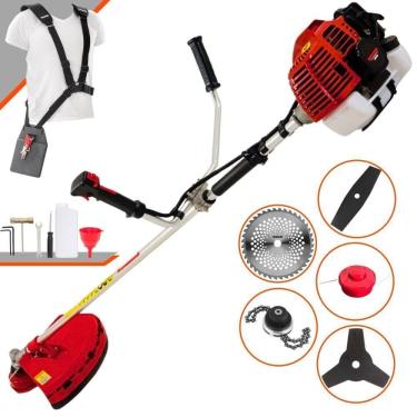 Imagem de Roçadeira Profissional Kawashima Kw43l À Gasolina 43c 1,7hp + Faca 2 Pontas Duraline 330mm + Faca 40 Dentes Duraline 25