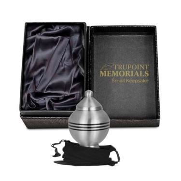 Imagem de Trupoint Memorials Pequenas urnas para lembrança de cinzas humanas, mini urna de cremação decorativa para homens e mulheres adultos – pequena, cálice prata