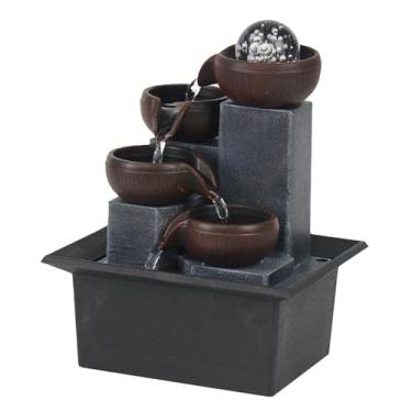 Imagem de Generic Fonte de mesa interior cachoeira decoração desktop com bola rotativa iluminado para escritório yoga sala estar quarto