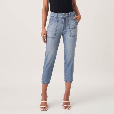 Imagem de Calça Jeans Color Capri Bolso Utilitário-Feminino