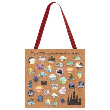 Imagem de BENECREAT Placa quadrada de cortiça de 14 cm com alça, placa de exibição de negociação, fogos de artifício, estilo castelo, quadro de cortiça montável na parede para colecionáveis, decoração de