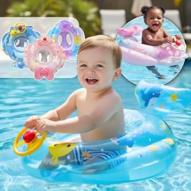 Imagem de Boia Infantil Piscina Inflável Praia Bebê Com Volante E Buzina Bote Para Crianças (Pato)