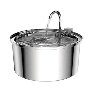 Imagem de Fonte De Água Elétrica USB Em Aço Inoxidável Para Animais De Estimação