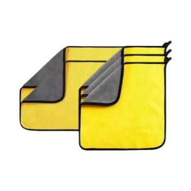 Imagem de Toalhas De Microfibra Amarelas Para Lavagem De Carros, Pano Absorvente