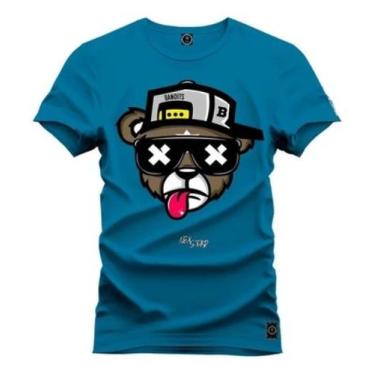 Imagem de Camiseta Urso Bolado Algodão Boné Premium P Ao G5 - Lishoope, Azul, Pe