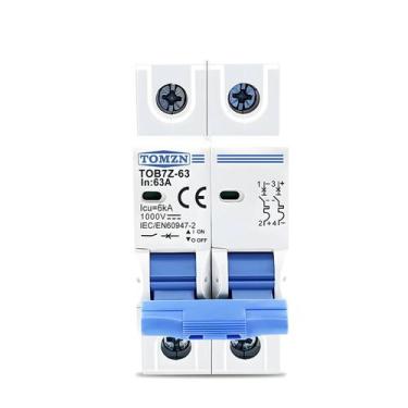 Imagem de Disjuntor Mini Solar 2P DC 1000V 3A-63A Para Sistema Fotovoltaico TOMZ