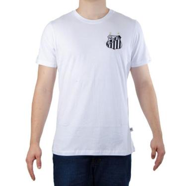 Imagem de Camiseta do Santos Classic Masculina - Surf Center, 52, Branco