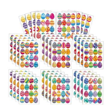 Imagem de predolo 32 adesivos de ovos de Páscoa para decoração de festas, cores vibrantes, adesivos decorativos e divertidos para família, encontros e festivais.