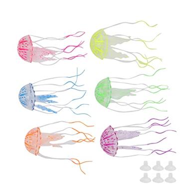 Imagem de aqxreight Água-viva Artificial Aquário Silicone Brilhante Simulação água-viva para Decorações de Tanque de Peixes Quebra Decoração Fácil Aquários Peixes Finos para Fazer Resistência São Materiais Não