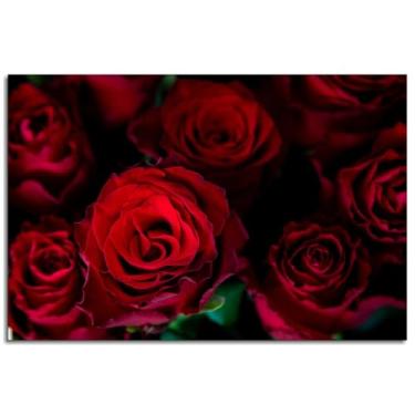 Imagem de 917 Pôster vermelho rosas impressões em tela arte de parede para casa 1 painéis decorações não ramificadas 30,5 x 20,3 cm