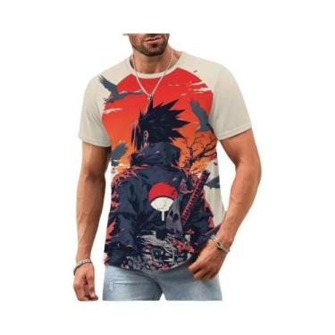 Imagem de Camiseta Oversized Masculina Naruto Anime Japonês Estampa 3D Casual Ma