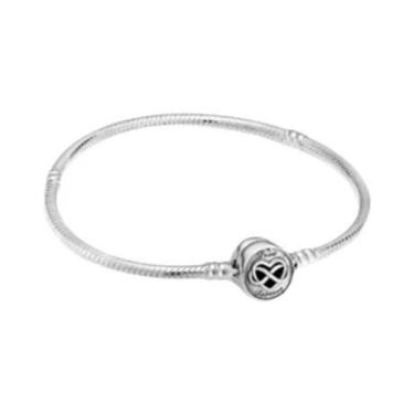 Imagem de Pulseira De Pérola De Prata 925 Com Fecho De Borboleta Rosa Amor 17-21