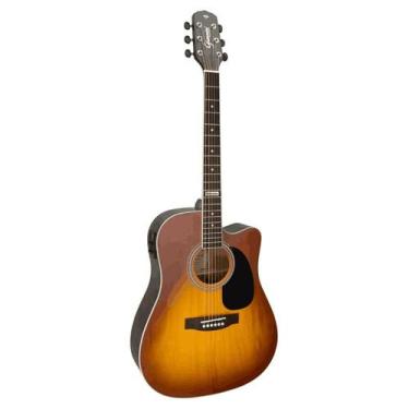 Imagem de Violao giannini gf-1d ceq hb folk cutaway eletroacustico honey burst