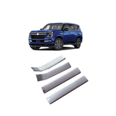 Imagem de GZBFTDH Protetor de soleira de porta compatível com Armada Y63 2025-2026 acessórios, material de aço inoxidável guardas de entrada de porta de automóvel guarnição interior painéis de chute (prata)
