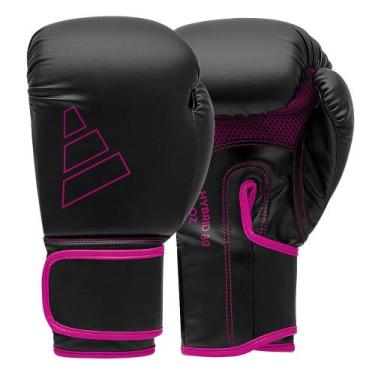 Imagem de Luva de Boxe em PU adidas Hybrid 80, Preto, Rosa, 12oz