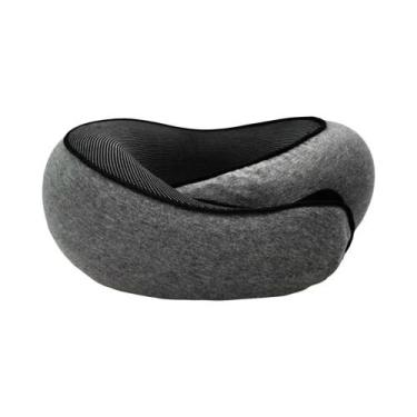 Imagem de Travesseiro De Pescoço Em Forma De U De Espuma De Memória Ajustável E 