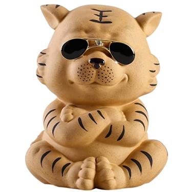 Imagem de Cofrinho mealheiro para meninos cofrinho de cerâmica pequeno tigre, banco de moedas de animal de desenho animado, presente de lembrança divertido para adolescentes, decoração de quarto de aventura de