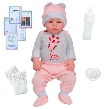 Imagem de Boneca Reborn Realista Abigail Girafinha + Kit Acessórios