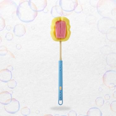 Imagem de Escova Lava Mamadeira e Copo com Cabo Plástico Ajustável e Cabeça de Espuma Limpeza Fácil, Não Risca, Ideal para Mamadeiras, Copos e Utensílios (1, AZUL)