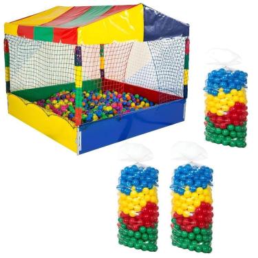 Imagem de Kit Infantil Piscina De Bolinhas 1,50m Quadrada + 1500 Unidades Bolinhas Coloridas