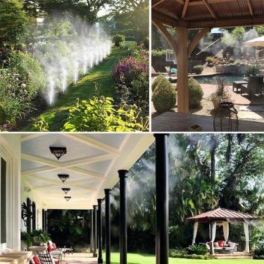 Imagem de Mangueira Nevoa Climatizadora Kit 5 Uni Sistema Irrigacao 10 Metros Jardim Grama Quintal