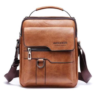 Imagem de Bolsa Messenger de couro premium para homens - 22x8x26cm - yiweisai