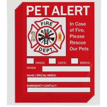 Imagem de Adesivos de alerta para animais de estimação para resgate de incêndio,