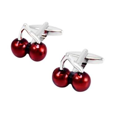 Imagem de Cufflinks Cute Red Cherry para homens e mulheres - Yiweisai