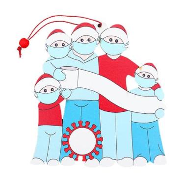 Imagem de Pingente de Natal azul de madeira personalizado 14cm x 13cm - Gloome S