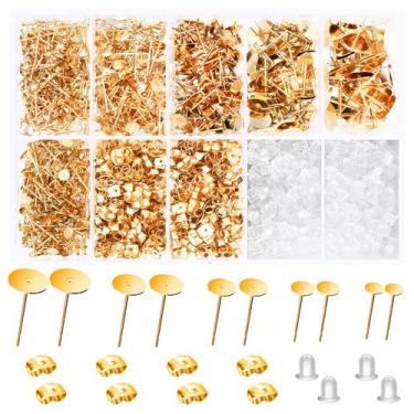 Imagem de Kit de fabricação de brincos VERACT, postes e costas de brinco, 2.000 