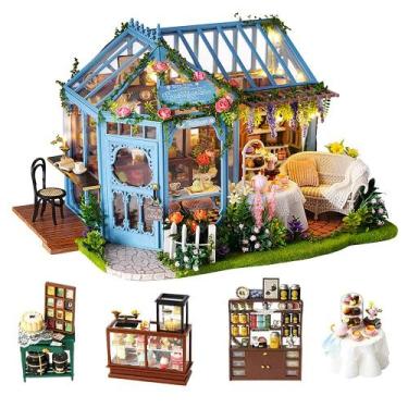 Imagem de Kit de móveis Dollhouse TuKiie Rose Garden Tea House 1:24