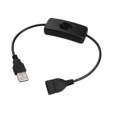 Imagem de Cabo USB De 30CM Com Botão De Interruptor, Cabo De Extensão DC, Adapta